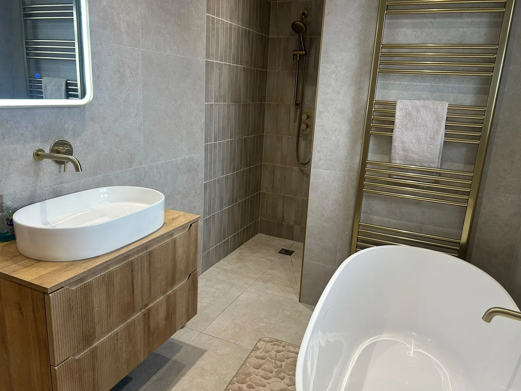 Walk in shower and bath