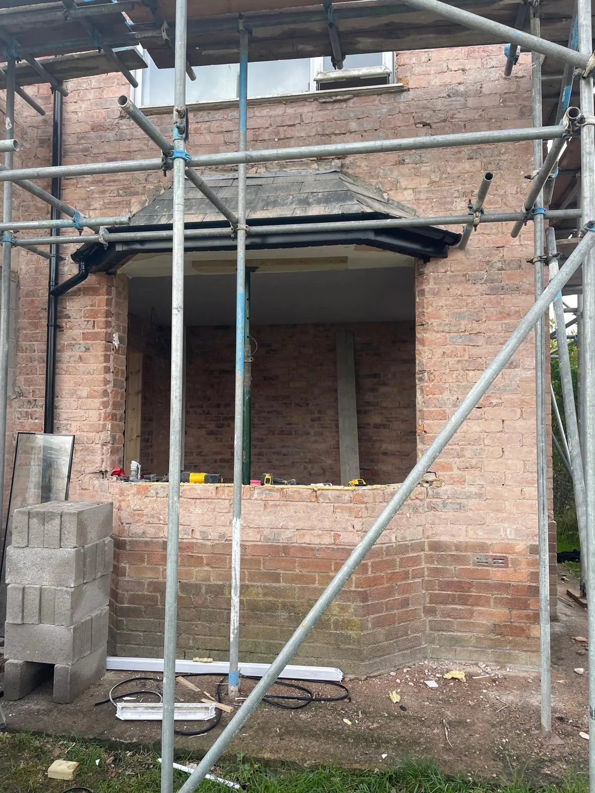 Extension walls going up