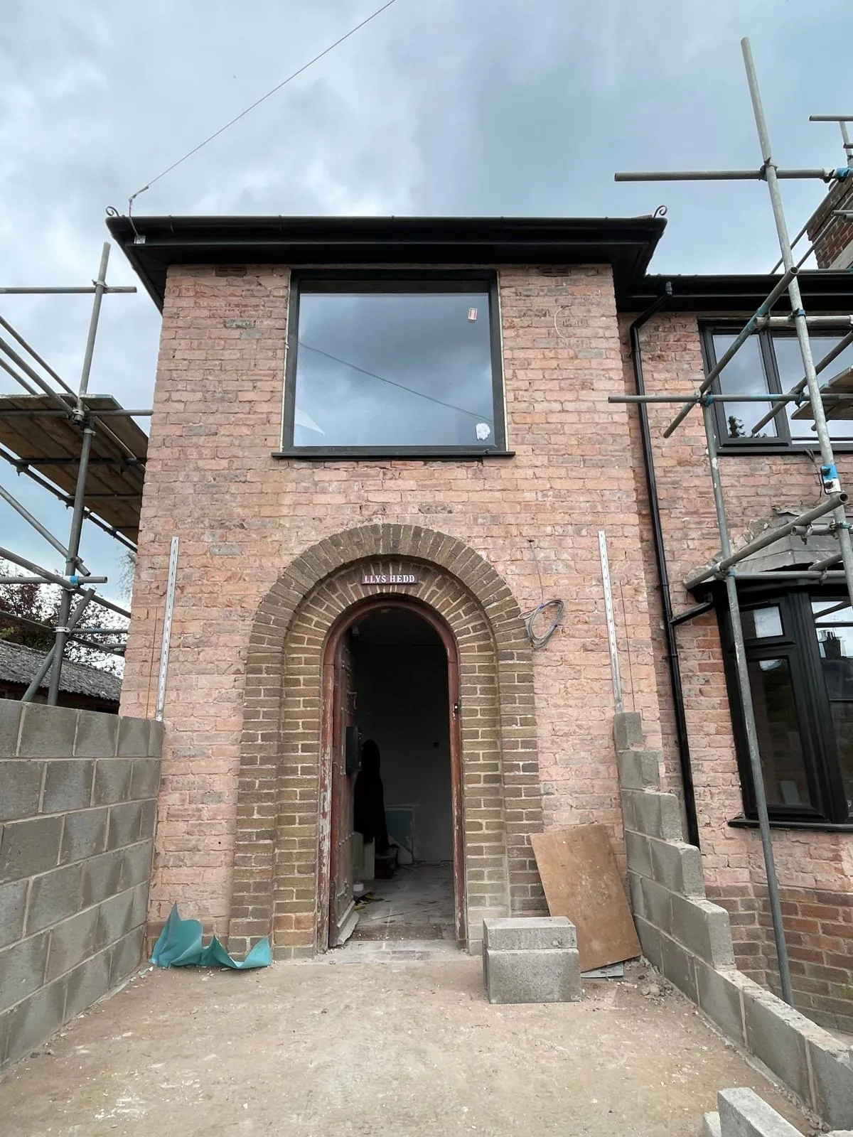 Brickwork to the front of the house