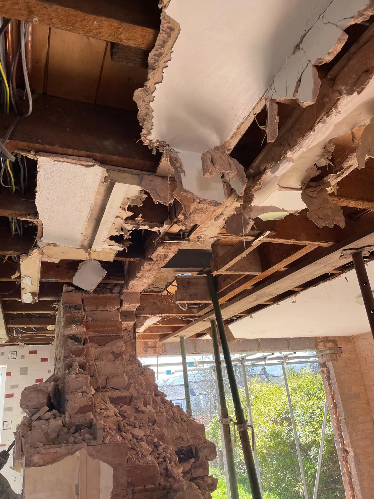 Ceilings stripped back to the joists