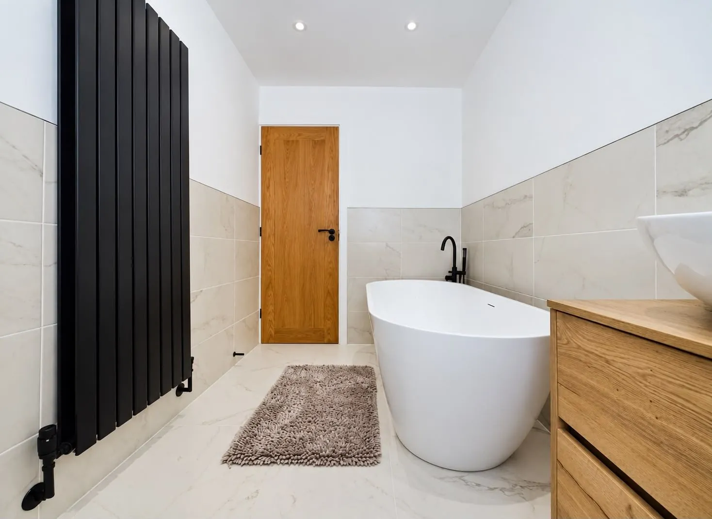 Bathroom with freestanding bath