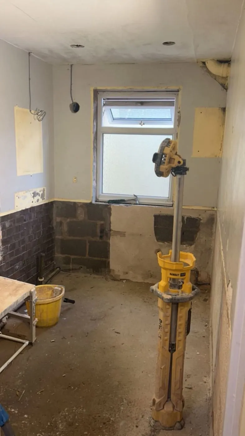 The bathroom mid build