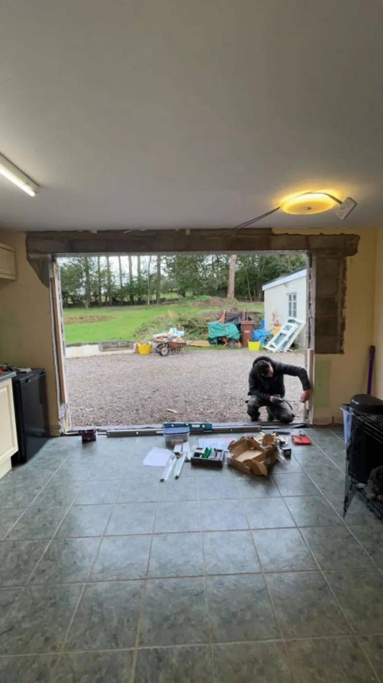 Fitting the new opening to the garden
